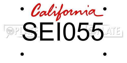 SEI055 California License Plate