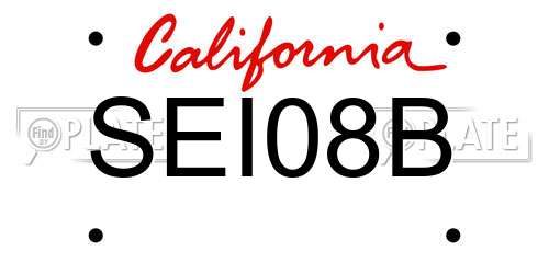 SEI08B California License Plate