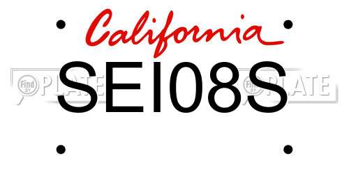 SEI08S California License Plate