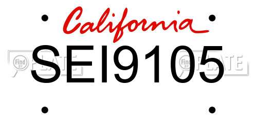 SEI9105 California License Plate