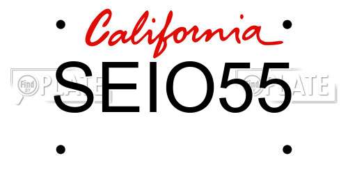SEIO55 California License Plate