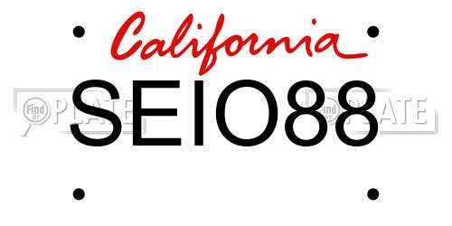 SEIO88 California License Plate