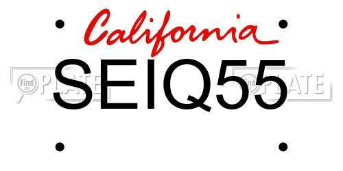 SEIQ55 California License Plate