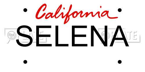 SELENA California License Plate