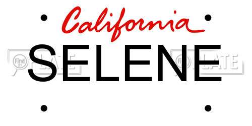 SELENE California License Plate