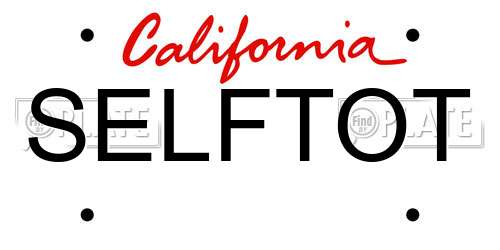 SELFTOT California License Plate