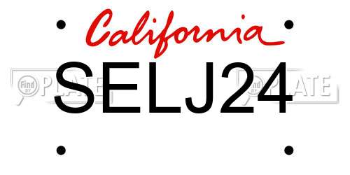 SELJ24 California License Plate