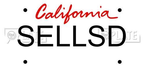 SELLSD California License Plate
