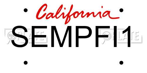 SEMPFI1 California License Plate