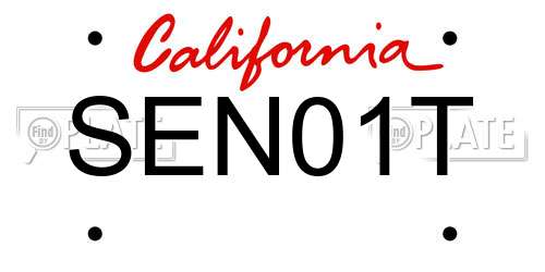 SEN01T California License Plate