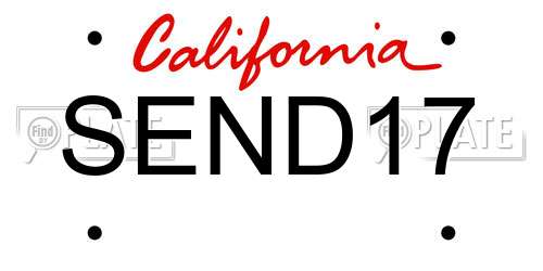SEND17 California License Plate