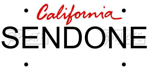 SENDONE California License Plate