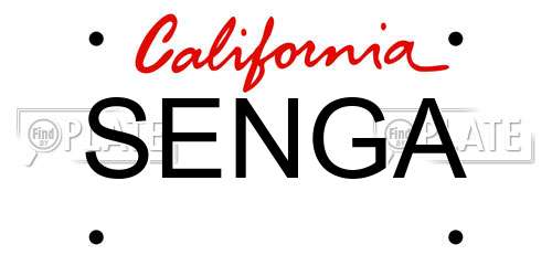 SENGA California License Plate
