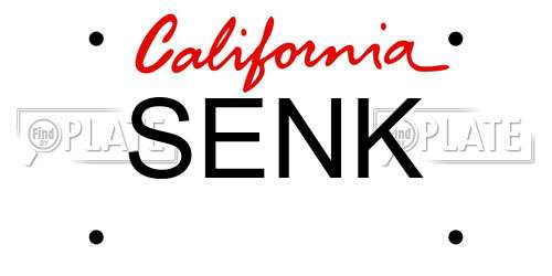 SENK California License Plate