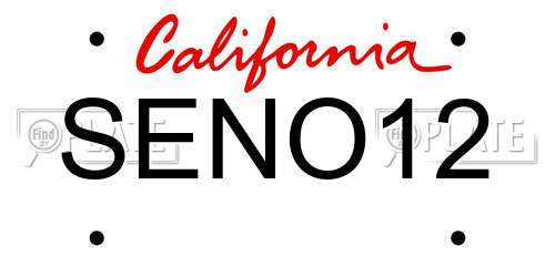 SENO12 California License Plate
