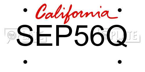 SEP56Q California License Plate