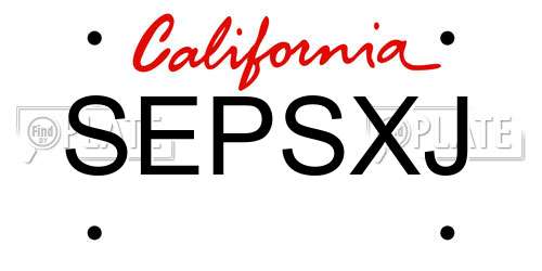 SEPSXJ California License Plate