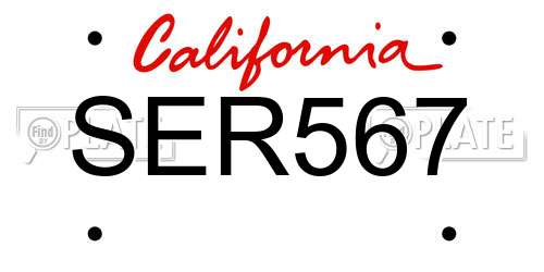 SER567 California License Plate