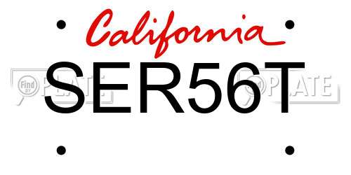 SER56T California License Plate