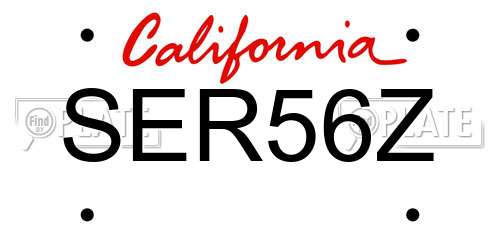 SER56Z California License Plate