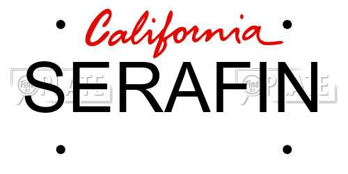 SERAFIN California License Plate