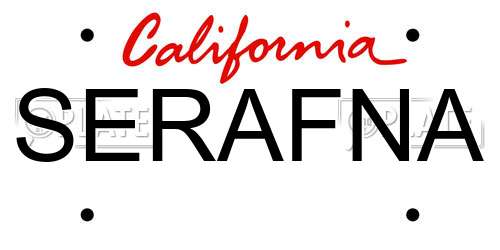 SERAFNA California License Plate