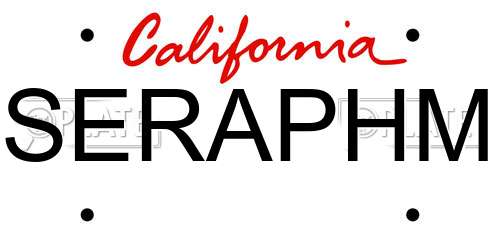 SERAPHM California License Plate