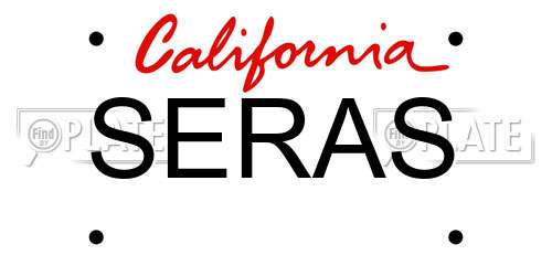 SERAS California License Plate