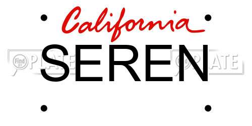 SEREN California License Plate