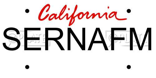 SERNAFM California License Plate