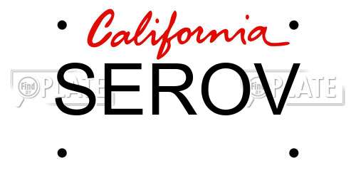 SEROV California License Plate