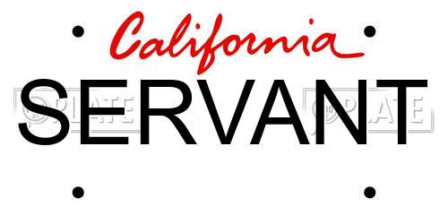 SERVANT California License Plate