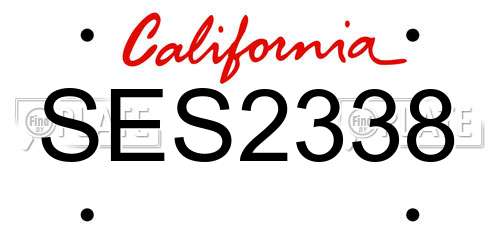 SES2338 California License Plate