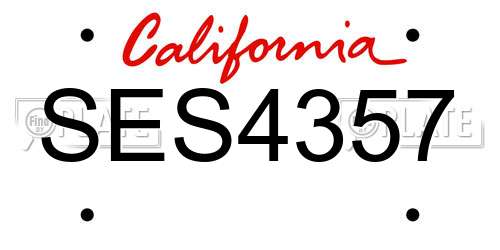 SES4357 California License Plate