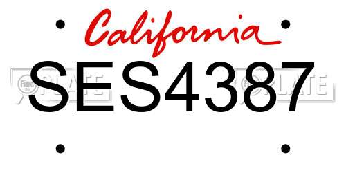 SES4387 California License Plate