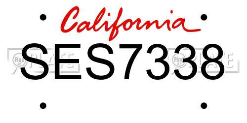 SES7338 California License Plate