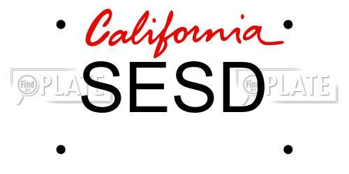 SESD California License Plate