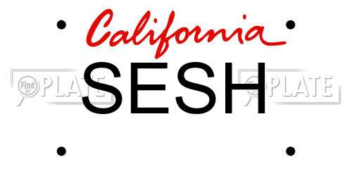 SESH California License Plate