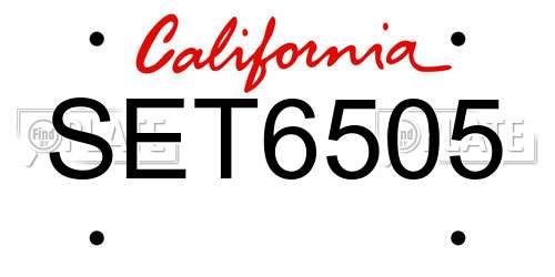 SET6505 California License Plate