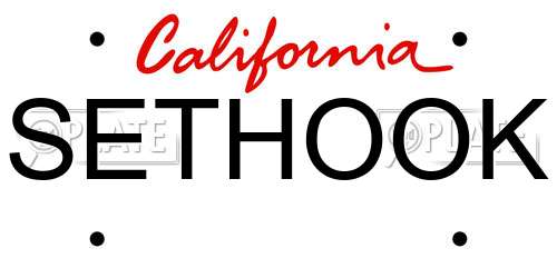SETHOOK California License Plate