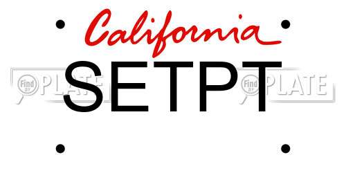 SETPT California License Plate