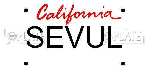 SEVUL California License Plate