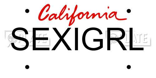 SEXIGRL California License Plate