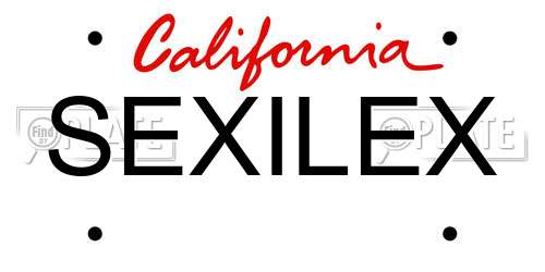 SEXILEX California License Plate