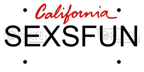 SEXSFUN California License Plate