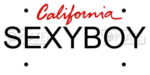 SEXYBOY California License Plate