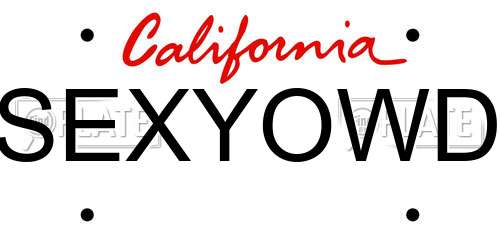 SEXYOWD California License Plate