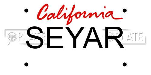 SEYAR California License Plate
