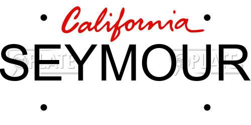 SEYMOUR California License Plate