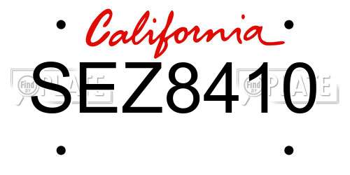 SEZ8410 California License Plate